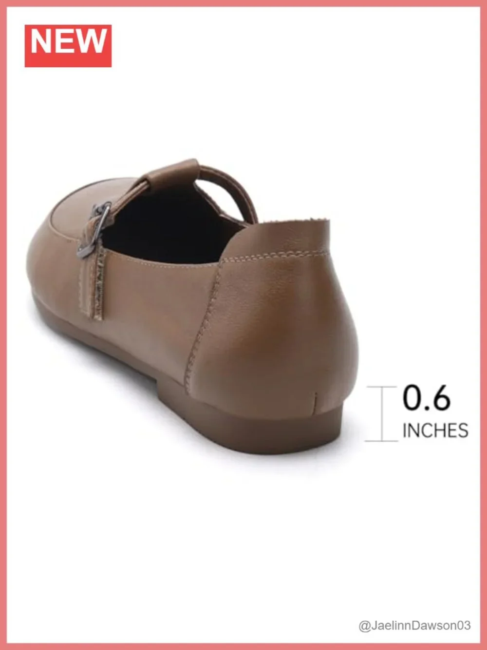 Leather Round Toe Buckle Flats Women Slip-On Dressy Work Shoes